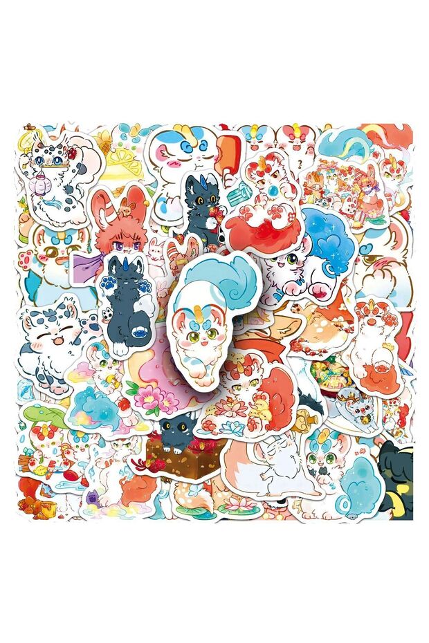 Multicolor 50Pcs Cute Fabulous Beasts Stickers DIY Stickers Scrapbooking Phone Luggage Skateboard Wa