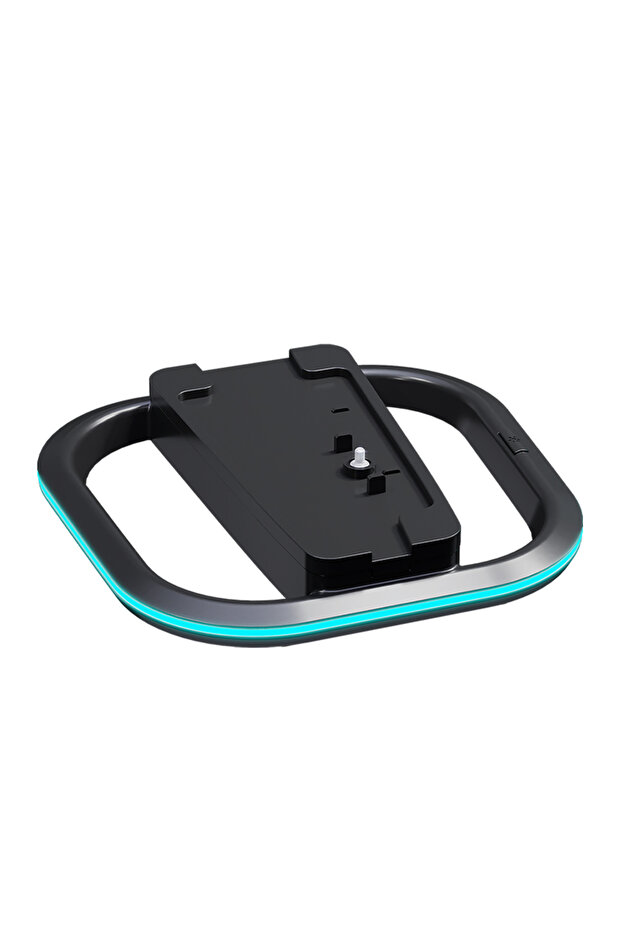 حامل عمودي أسود بإضاءة RGB لأجهزة PS5 وPS5 Slim وPS5 Pro مع وسادة مضادة للانزلاق للإصدارات الرقمية والقرصية