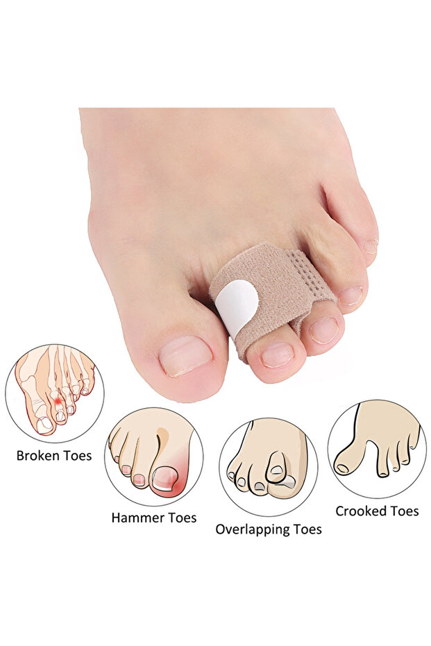 Beige-5Pcs Pexmen 1/2/5/10Pcs Hammer Toe Straightener Broken Toe Wraps Hammertoe Corrector Toe Splin