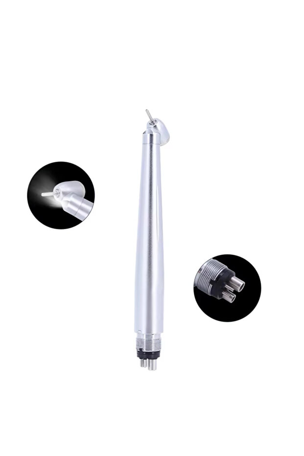 M4 4 Holes Surgical Dental 45 Degree High Speed Handpiece LED Light Single Water Spray Push Button C