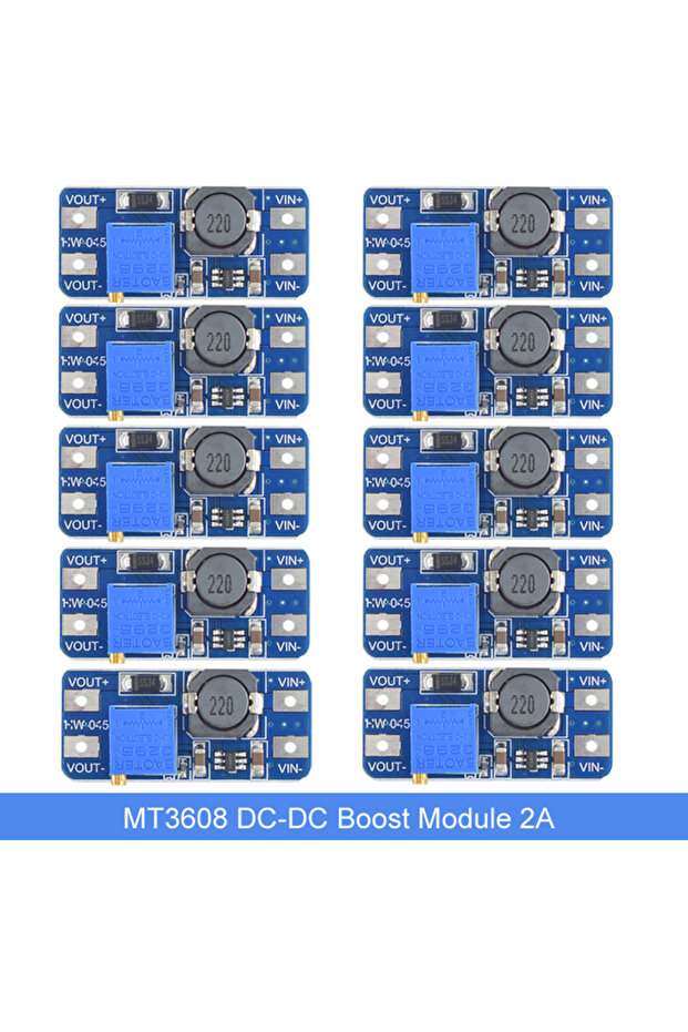 وحدة MT3608 لرفع الجهد الكهربائي من 1 إلى 10 أمبير، محول DC-DC، لوحة وحدة إمداد الطاقة