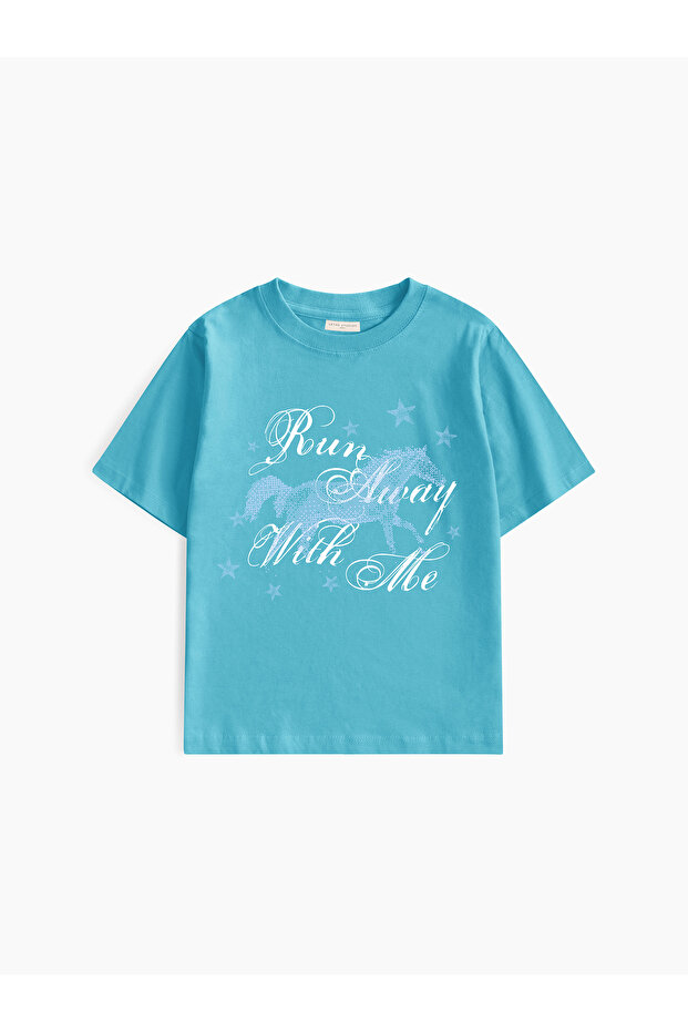 Run Away Baskılı Baby Tee