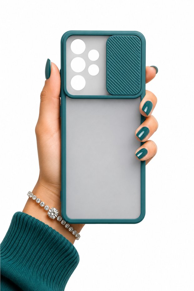 For Samsung Galaxy A73 Case Camera Slider Matte Back Surface Color Frame Lens Cover