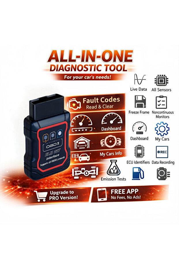 ماسح ضوئي جديد ELM327 OBD2 لعام 2026 يعمل بالبلوتوث، أداة تشخيص السيارات لنظامي أندرويد/iOS، قارئ رموز السيارات