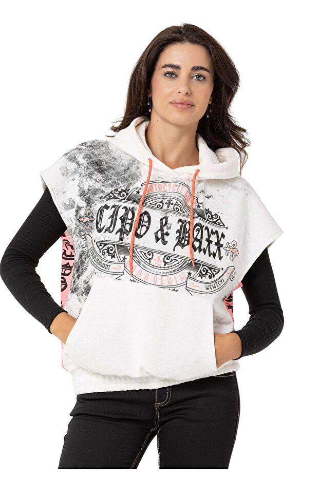Wt374 Women's T-Shirt Zero Sleeve Hoodie