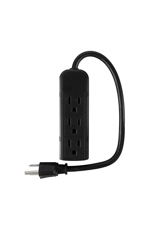 US Plug 3P army green White/Black, US Plug, 3 in 1 Power Socket, 3Prong, 1625W, 16A, 125V, 1FT Exten