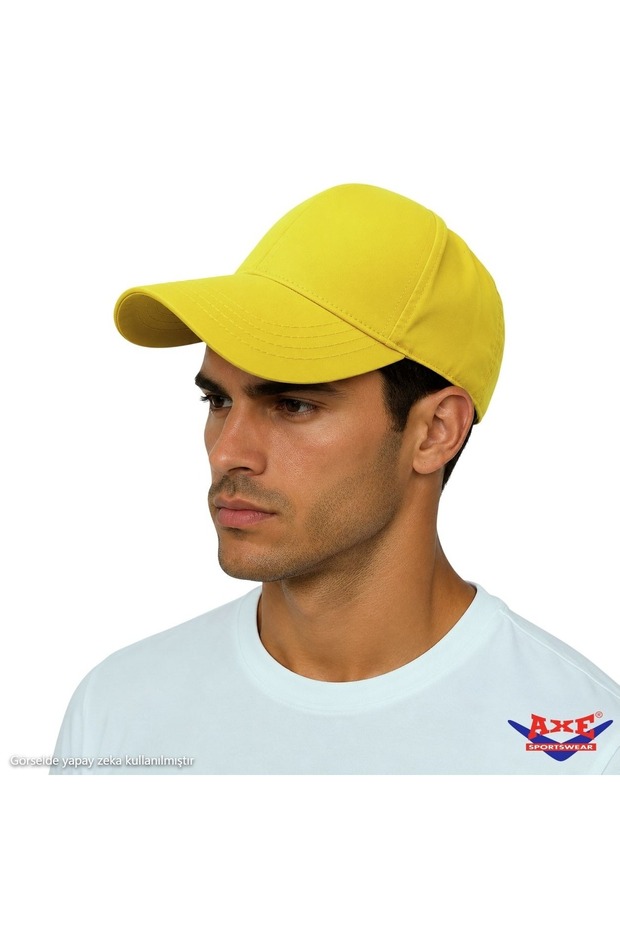 Unisex Yellow Micro Fabric Sports Baseball Cap Hat with Adjustable Velcro Back