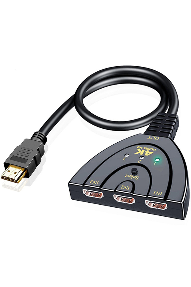 Black 3 In 1 4K 3 Input 1 Output Hdmi-Compatible Switch 3x1 Splitter 4k 2k 1080p 3d Full Hd Video Ad