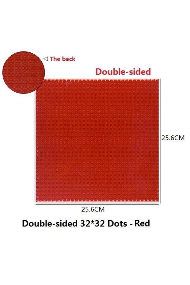 DBLside 32X32 Red Base Plate 32*32 Dots Double-sided Base Building Blocks Baseplate Bricks Classical