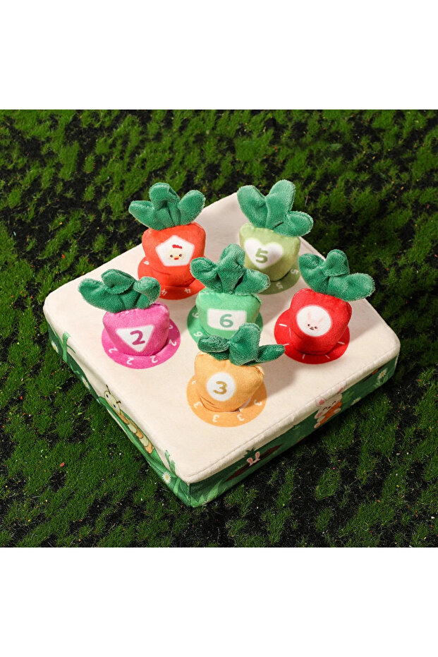 6 carrots set Baby Carrot Harvest Game Cotton Montessori Game Shape Color Classification Matching Pu