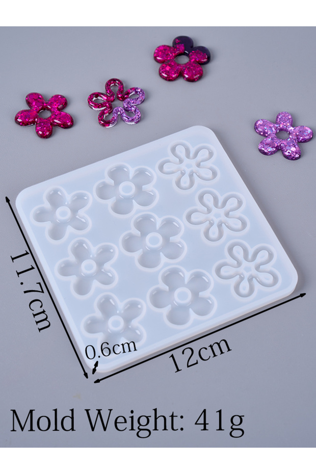 mold Earring Pendant Epoxy Silicone Mold DIY Handmade Hollow Flower Necklace Keychain Ornaments UV R