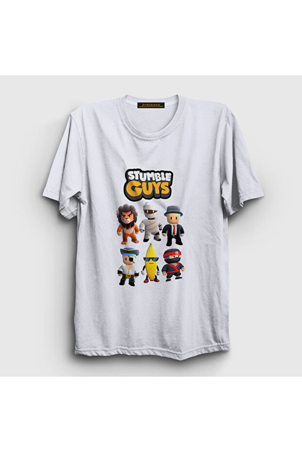 Unisex White Poster Stumble Guys T-Shirt 562053Tt