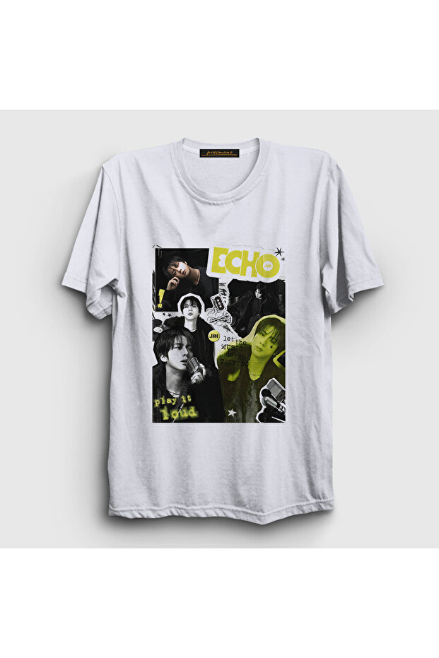 Unisex White Loud Echo Kim Seok Jin Bts T-Shirt 598341Tt