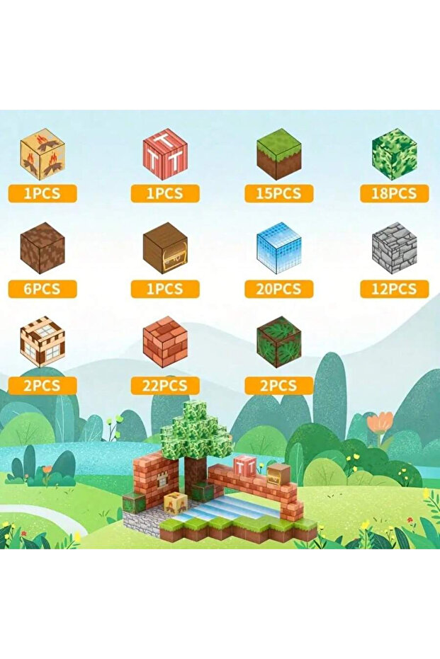 100pcs Magnetic Building Block Bricks Toy Stacking World STEM Mine Architectural Set Model DIY Educa