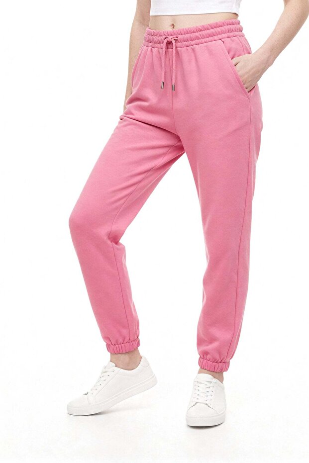 Elastic waistband drawstring sweatpants