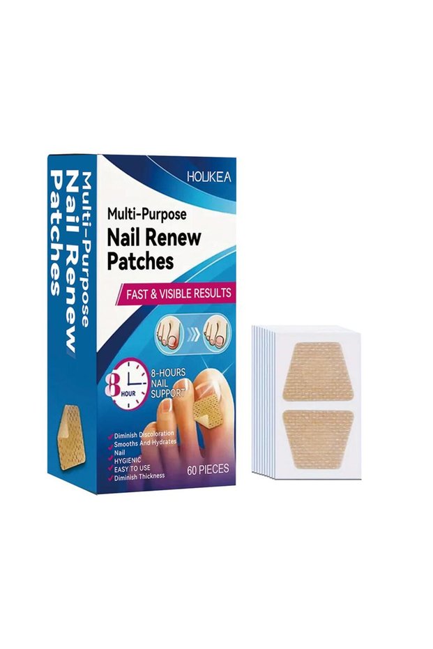 A 60Pcs Toenail Fungus Patch Waterproof Nail Repair Patches Nail Ingrown Correction Stickers for Di.