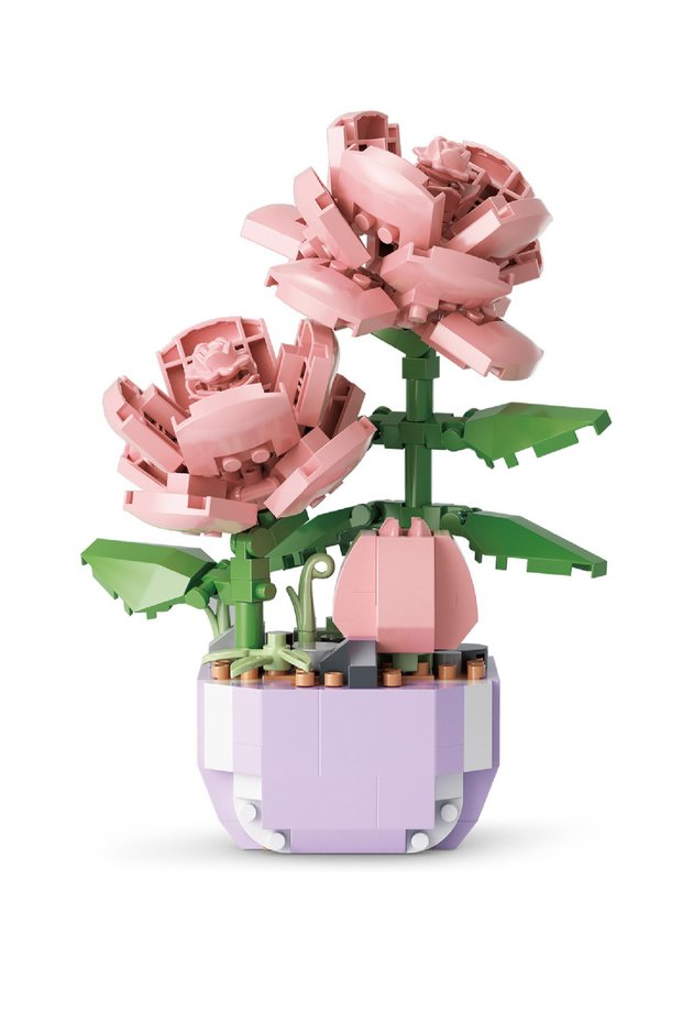 No box 1pcs Simulation of Potted Flower Bouquet Decoration Series of Micro Particle Building Block A