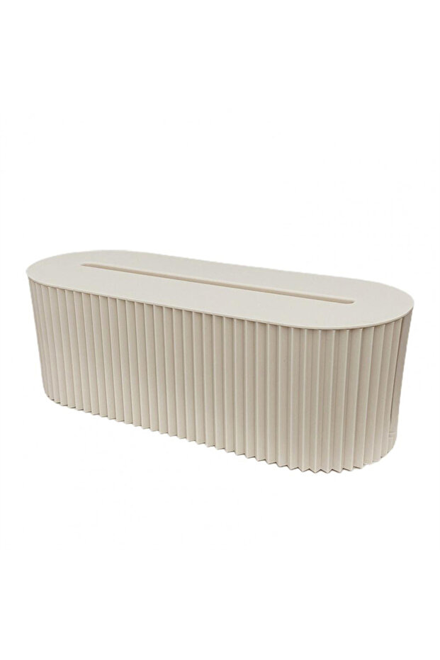 WHITE Plastic Practical Bedroom Tabletop Socket Cable Storage Case Easy to Use Cable Storage Box Po