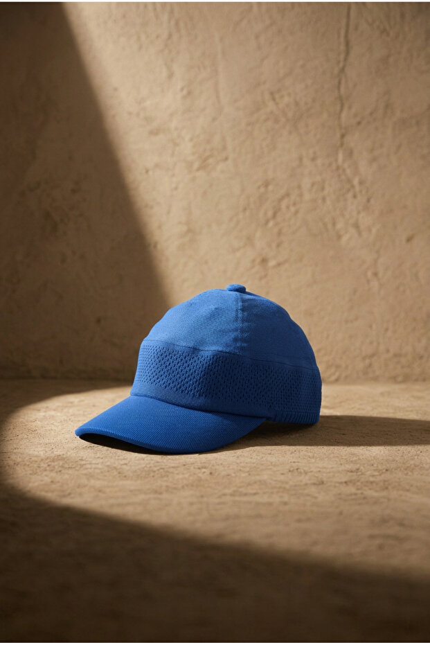 Unisex Sports Mesh Mercerized Tennis Cap Summer Indigo