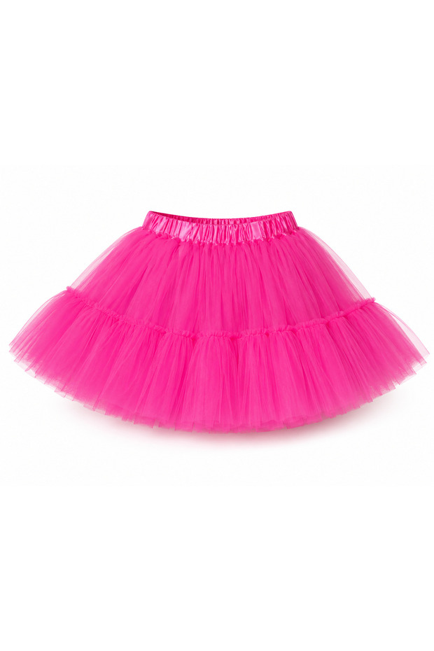 Girl's Fuchsia Tulle Skirt Fluffy Model Elastic Waist 3-14 Years