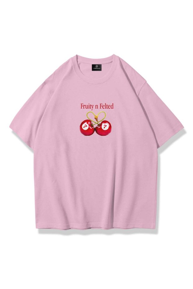 Women's Fruity N Felted Tshirt Pink