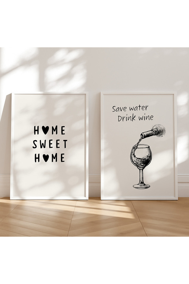 Laminated Framed Pvc Protected Uv Printing Home Sweet Home Wall Painting Modern Stylish Kitchen Coffee Corner Decor