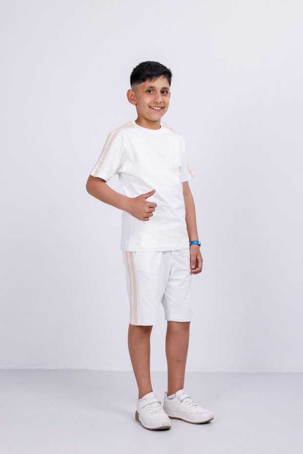 Boy's Elastic Waist Cotton Shorts Set