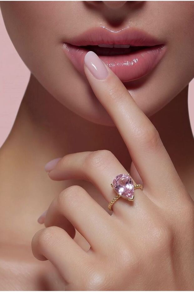 Adjustable Heart Figured Zircon Stone Ring