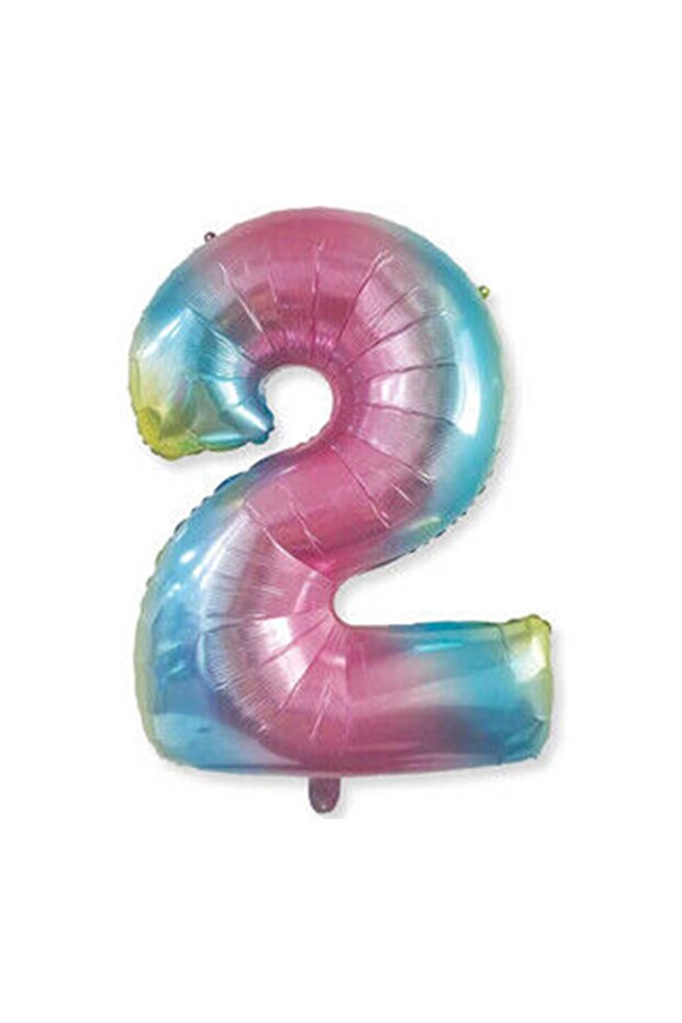 2 Colorful Number 2 Foil Balloons 16 Inch 40 cm