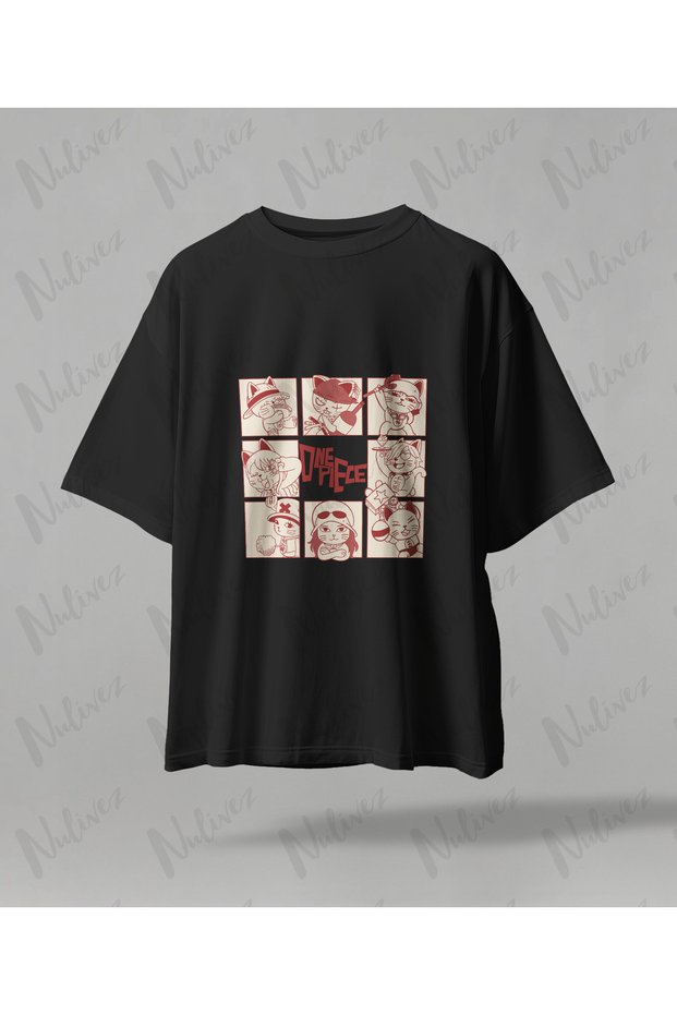 One Piece Chibi Karakter Printed Unisex Oversize Anime T-Shirt Streetwear