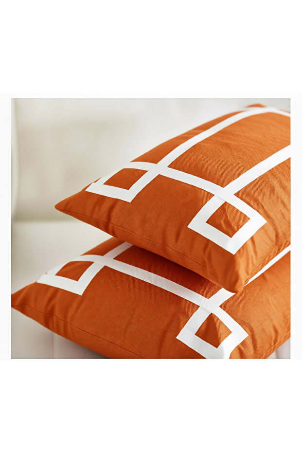 Decorative Navy Blue White Pillow Case