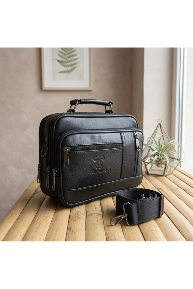 100% Genuine Leather Horizontal Model Steel Case Medium Size Men's Hand and Shoulder Bag 22*17