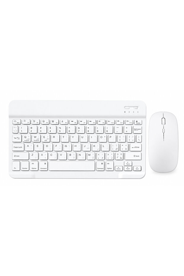 Wireless Bluetooth Keyboard and Mouse Combo – Rechargeable Slim Keyboard Kit with Multi-Device Support, Silent Click Mouse, Long Battery Life, Compact Portable Design for Laptop, PC, Tablet