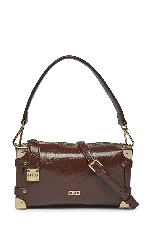 Accessory Detailed Shoulder and Hand Bag Brown Bag 0058