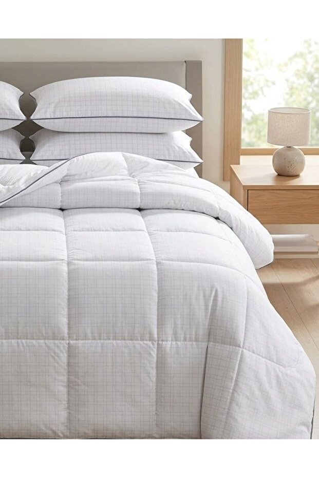 Antistress Single Luxury Quilt 155X215 cm - Square Quilted White