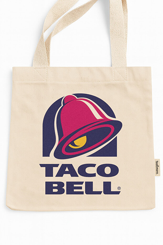 Taco Bell Printed Canvas Tote Bag with Velcro and Inner Pocket