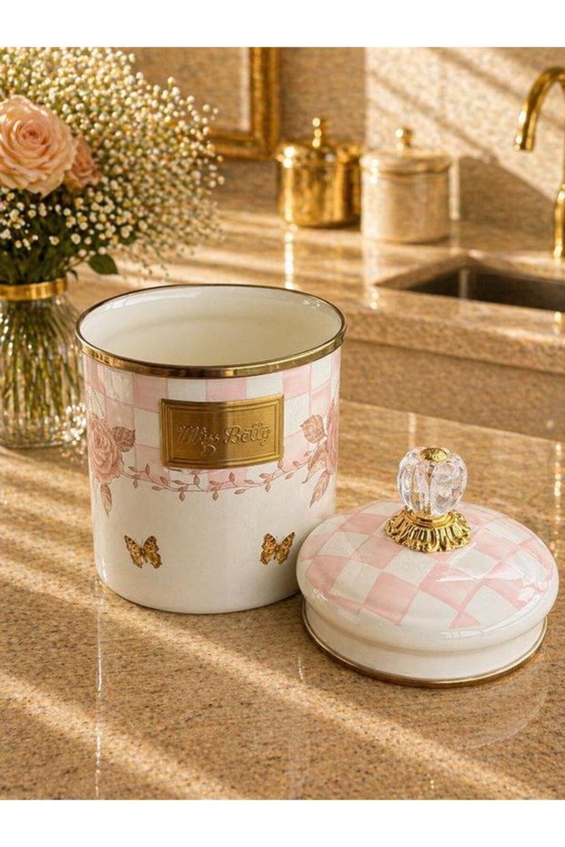 Enamel Jar 12 cm Rosadora