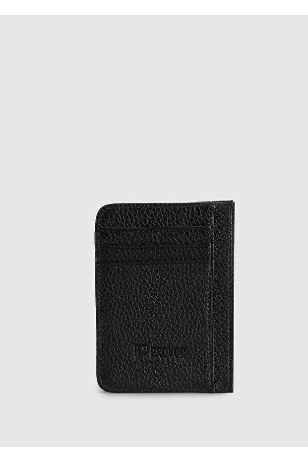 Black 320 Black Flother Leather Card Holder