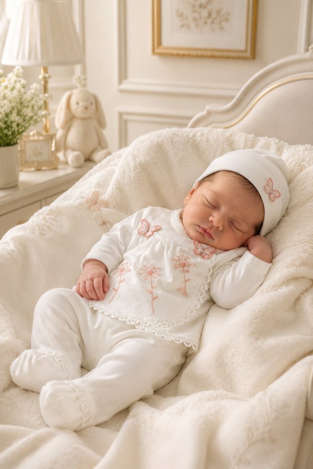Seasonal Cotton 5-Piece Newborn Baby Girl Hospital Discharge Bodysuit Set – Seasonal Baby Set 0-3 Months