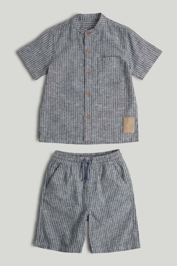 Striped Shirt and Shorts Outfit