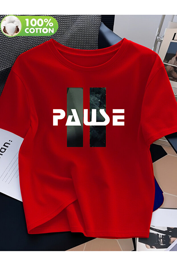 تيشيرت بتصميم مطبوع من Pause للجنسين
