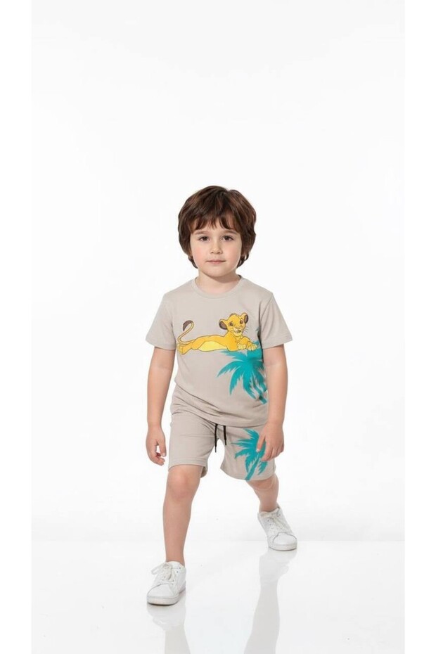 Boys' Lion Model Cotton Shorts Set