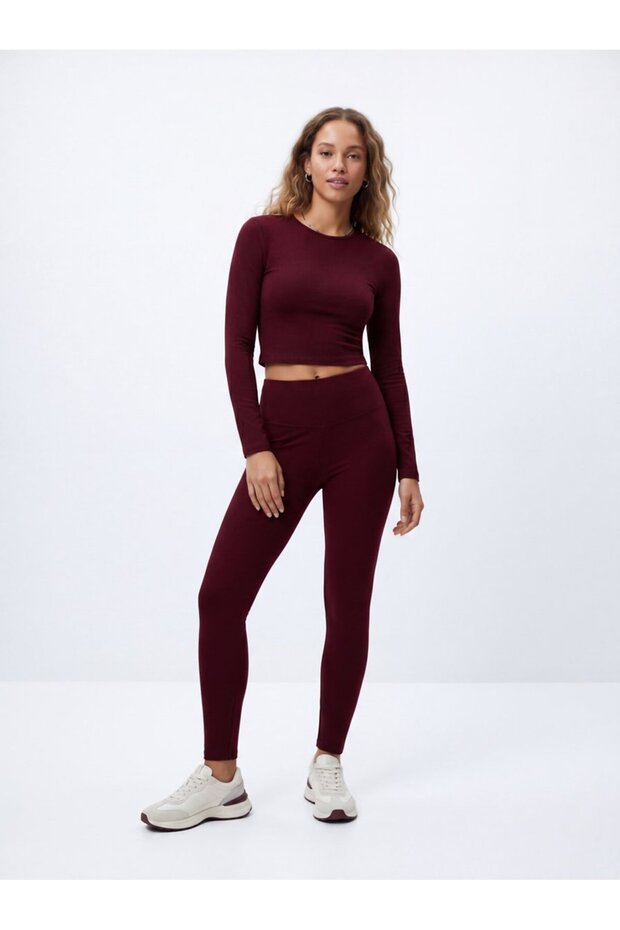Colanți Basic Slim Fit Roșu Claret - 1