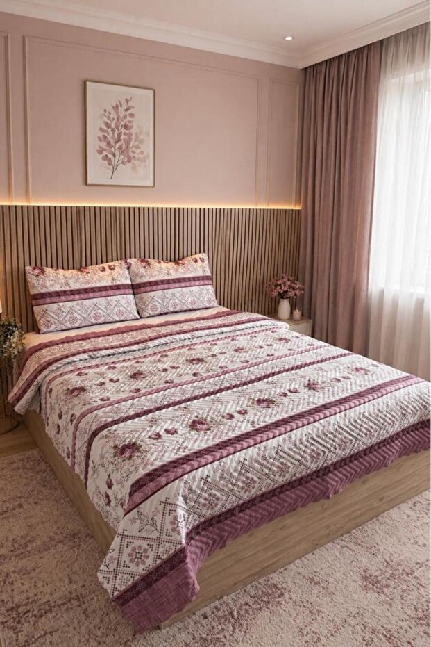 Ultrasonic Quilted Rossera Double Pique Set 195X235 cm Lilac