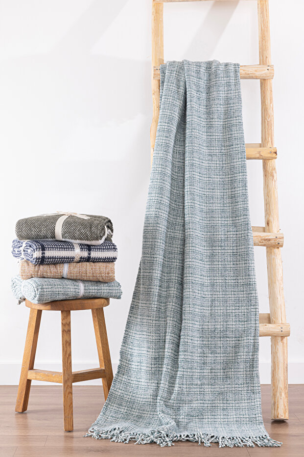 Serene Green Melted Wool Tv Blanket 130 X 170 5068A