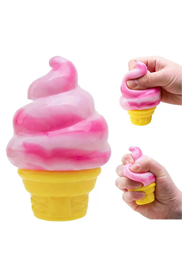 Schylling Ice Cream Cone - Sensory Squeeze Toy (Pink)