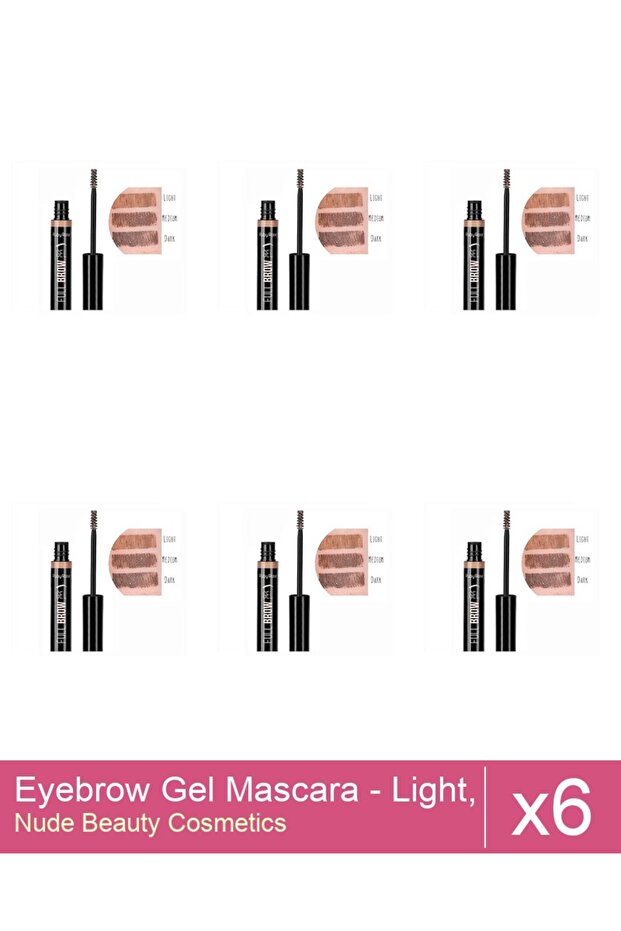 Set 6x Eyebrow Gel Mascara - Light, Ruby Rose - 1