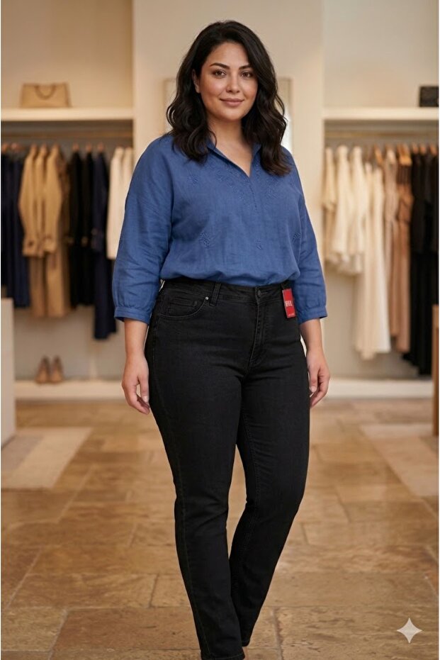 Plus Size Women's Piped Leg Jeans