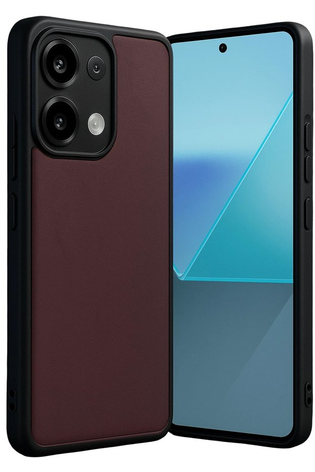 Zengemtx Redmi Note 13 Pro 4g Case Aras Leather Cover (134805) - Burgundy