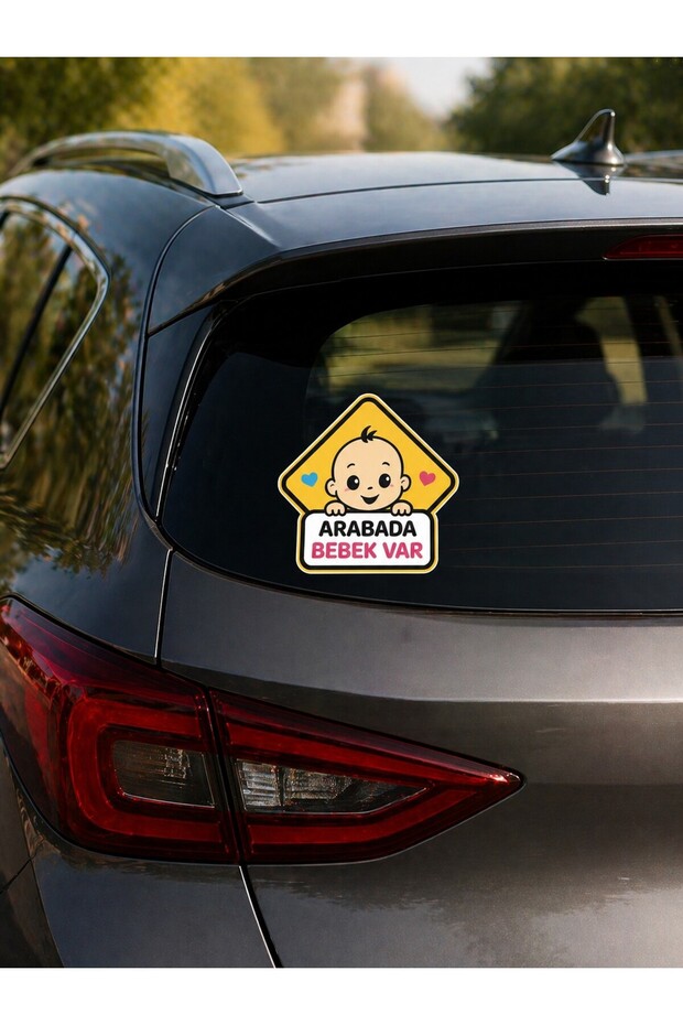 Baby in Car Auto Window Sticker 17X17 cm | Colorful Baby on Board Car Sticker